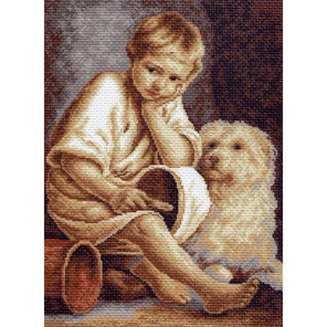  Мальчик (по мотивам А.Венецианова) Ткань с рисунком для вышивания Матренин Посад 0853
