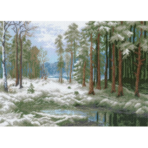  Первый снег Ткань с рисунком для вышивания Матренин Посад 0914