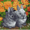  Кролики Ткань с рисунком для вышивания Матренин Посад 1007