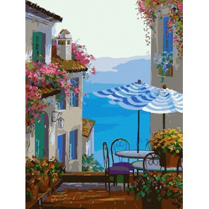 Средиземноморское кафе Раскраска по номерам акриловыми красками на холсте Color Kit