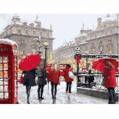 Заснеженный Лондон Раскраска по номерам акриловыми красками на холсте Живопись по номерам (Paintboy)