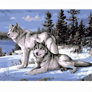 Снежные волки Раскраска по номерам акриловыми красками на холсте Живопись по номерам (Paintboy)
