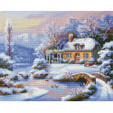 Снежный дом Алмазная вышивка мозаика без подрамника