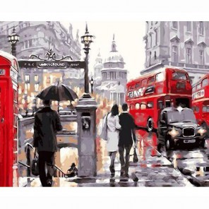 Дождливый Лондон Раскраска по номерам акриловыми красками на холсте Живопись по номерам (Paintboy)
