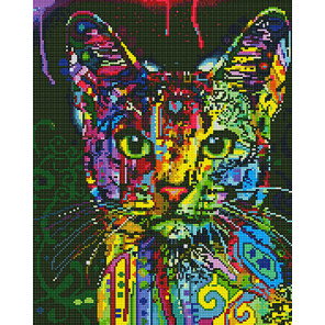  Кошка цветная Алмазная вышивка мозаика без подрамника GJW4806