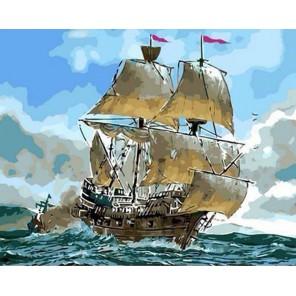 Парусное судно Раскраска по номерам акриловыми красками на холсте Живопись по номерам (Paintboy)