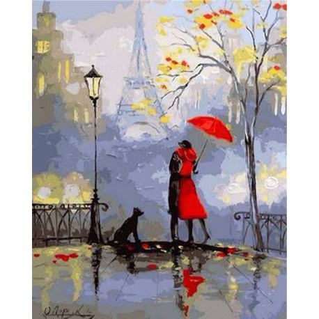 Парижское свидание Раскраска по номерам акриловыми красками на холсте Живопись по номерам (Paintboy)