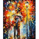 Поцелуй под дождем Раскраска ( картина ) по номерам на холсте Белоснежка