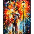 Поцелуй под дождем Раскраска ( картина ) по номерам акриловыми красками на холсте Белоснежка