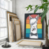  Лама в бабочке / Животные 100х125 см Раскраска картина по номерам на холсте AAAA-C0163-100x125