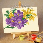 Весенний букет Раскраска открытка по номерам акриловыми красками на холсте Hobbart | Картина по номерам купить