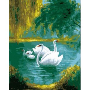 Белые лебеди Раскраска картина по номерам акриловыми красками на холсте Живопись по номерам (Paintboy)