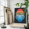 Красно-синяя обезьяна со шрамом / Животные 60х80 Раскраска картина по номерам на холсте