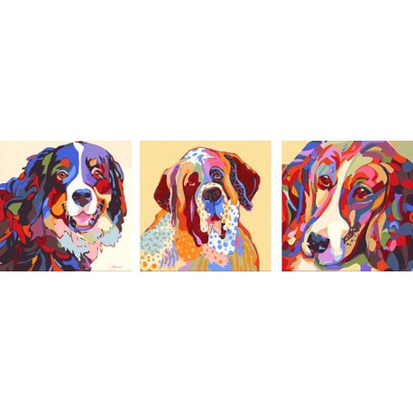 Три товарища Триптих Раскраска по номерам акриловыми красками на холсте Color Kit | Картины триптих по номерам купить