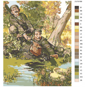Схема Веселая охота Раскраска по номерам на холсте Живопись по номерам Z-Z10189