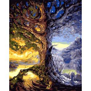  Дерево жизни Картина по номерам на дереве NX20834