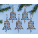 Голубые колокольчики Набор для вышивания елочных украшений Design works