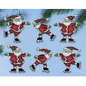 Дед Морозы на коньках Набор для вышивания елочных украшений Design works