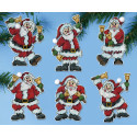 Санта с колокольчиками Набор для вышивания елочных украшений Design works