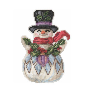 Ёлочное украшение Веселый снеговик Jim Shore Набор для вышивания MILL HILL
