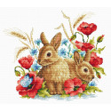 Зайцы и маки Набор для вышивания Многоцветница