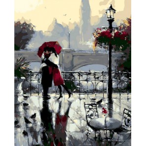 Прогулка под дождем Раскраска ( картина ) по номерам акриловыми красками на холсте Iteso