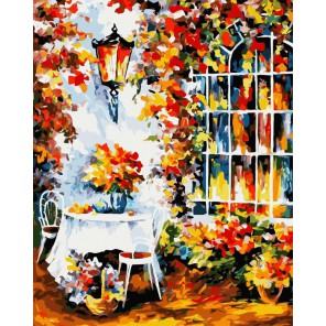 Столик в саду Раскраска картина по номерам акриловыми красками на холсте Русская живопись