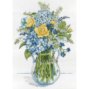  Синие и желтые цветы Набор для вышивания Design works 2866