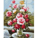 Букет из садовых роз Раскраска картина по номерам на холсте Русская живопись