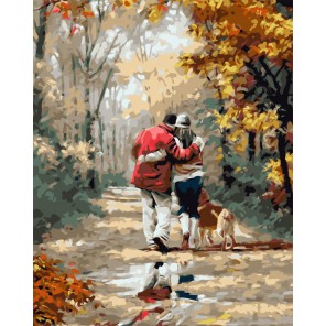 Прогулка по осеннему лесу Раскраска картина по номерам акриловыми красками на холсте Русская живопись