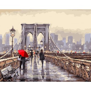 Мост во время дождя Раскраска картина по номерам акриловыми красками на холсте Русская живопись