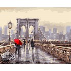 Мост во время дождя Раскраска картина по номерам акриловыми красками на холсте Русская живопись