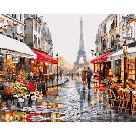 Вечер в Париже Раскраска картина по номерам акриловыми красками на холсте Русская живопись