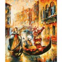 Венецианская гондола Раскраска ( картина ) по номерам на холсте Белоснежка