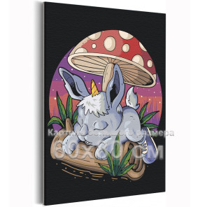 Зайчик единорог Мифология Животные Кролик Для детей Детские Символ года 60х80 Раскраска картина по номерам на холсте