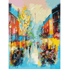 Улочки Парижа Раскраска картина по номерам на холсте Белоснежка