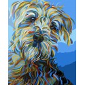 Собака в синем Раскраска картина по номерам на холсте Русская живопись