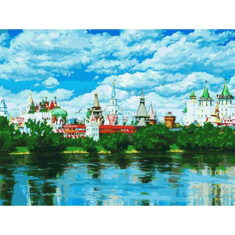 Русское подворье Раскраска картина по номерам акриловыми красками на холсте Белоснежка