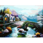 Старинный мост Раскраска картина по номерам акриловыми красками на холсте Белоснежка
