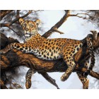 Леопард на отдыхе Раскраска картина по номерам акриловыми красками на холсте Белоснежка