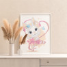 Белый кролик балерина Детские Для малышей Для девочек Раскраска картина по номерам на холсте