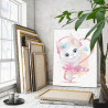 Белый кролик балерина Раскраска картина по номерам на холсте