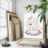 Белый кролик с малышом Для девочек 60х80 Раскраска картина по номерам на холсте