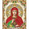  Святая Анастасия в жемчуге и кристаллах Канва с рисунком для вышивки Благовест ЖК-4010