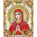 Богородица Умягчение злых сердец в жемчуге и кристаллах Канва с рисунком для вышивки Благовест