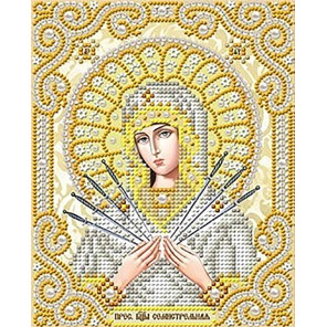  Богородица Семистрельная в жемчуге Канва с рисунком для вышивки Благовест ЖС-5012