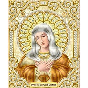  Богородица Умиление в жемчуге и золоте Канва с рисунком для вышивки Благовест ЖС-5019