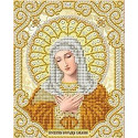 Богородица Умиление в жемчуге и золоте Канва с рисунком для вышивки Благовест