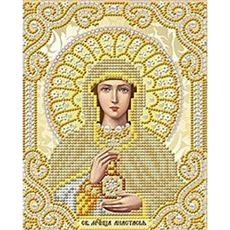  Святая Анастасия в жемчуге и золоте Канва с рисунком для вышивки Благовест ЖС-5021