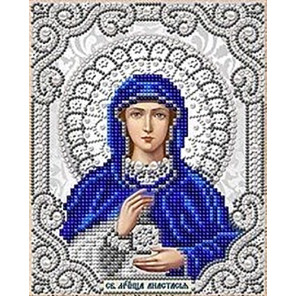  Святая Анастасия в жемчуге и серебре Канва с рисунком для вышивки Благовест ЖС-5022